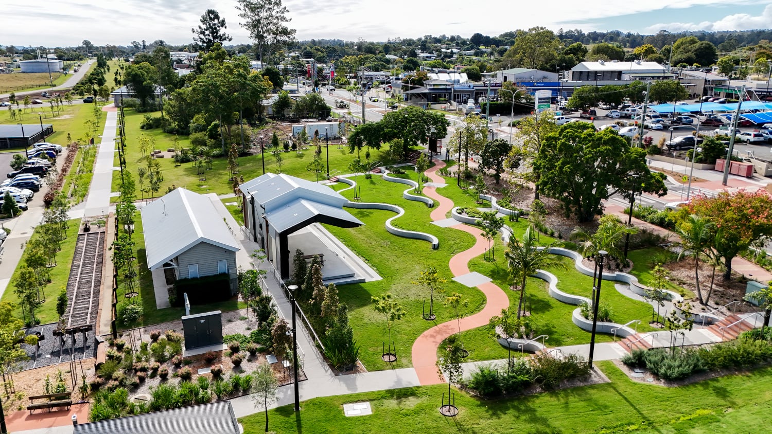 The end of the rail line and the start of a civic realm